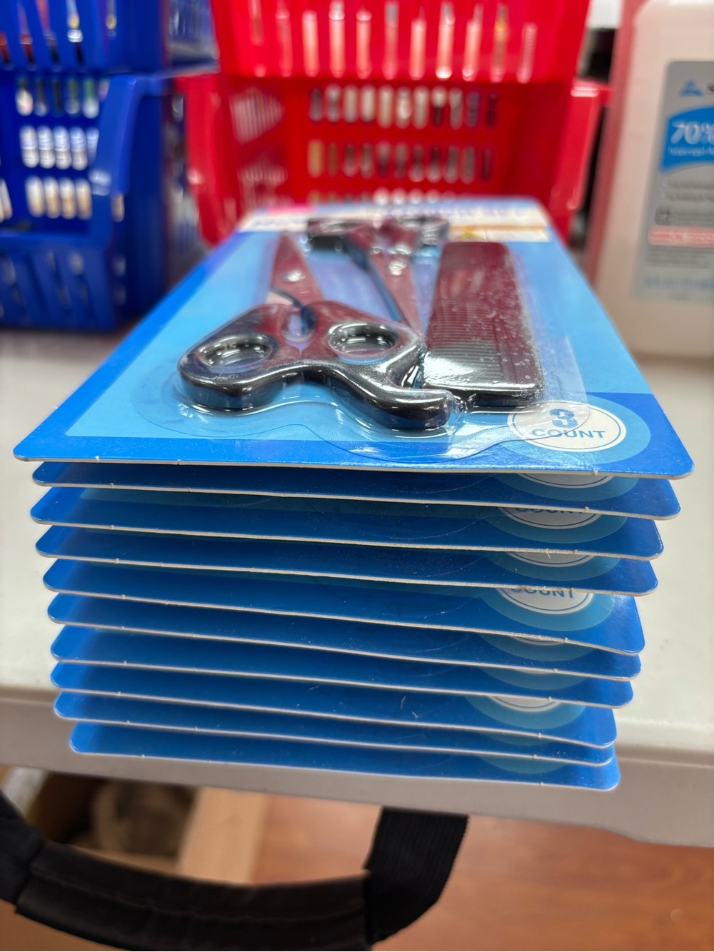 3-Count Scissors and Nail File Set - Blue Packaging. Bundle of 10 packs.